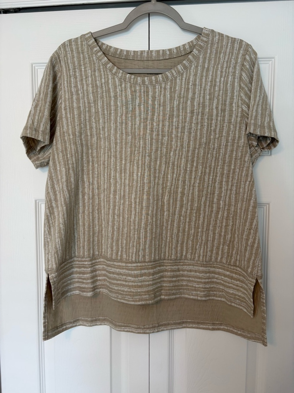 ESCAPE by Habitat Relaxed Short-Sleeve Taupe Stripe Tee